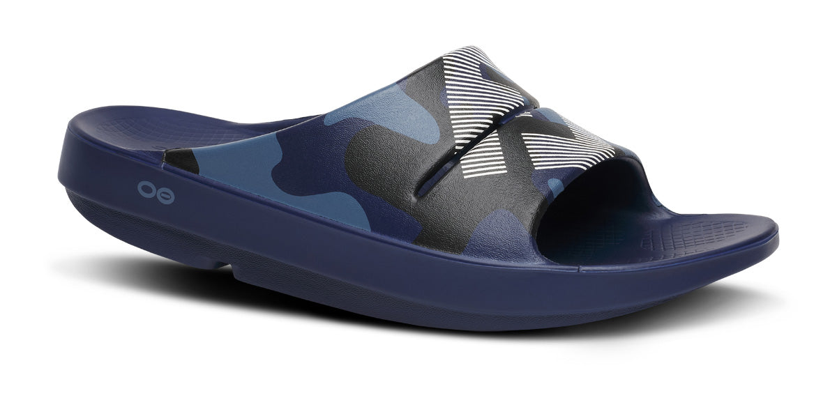 FJ X OOFOS Women's OOahh Sport Slide Sandal - Navy Camo