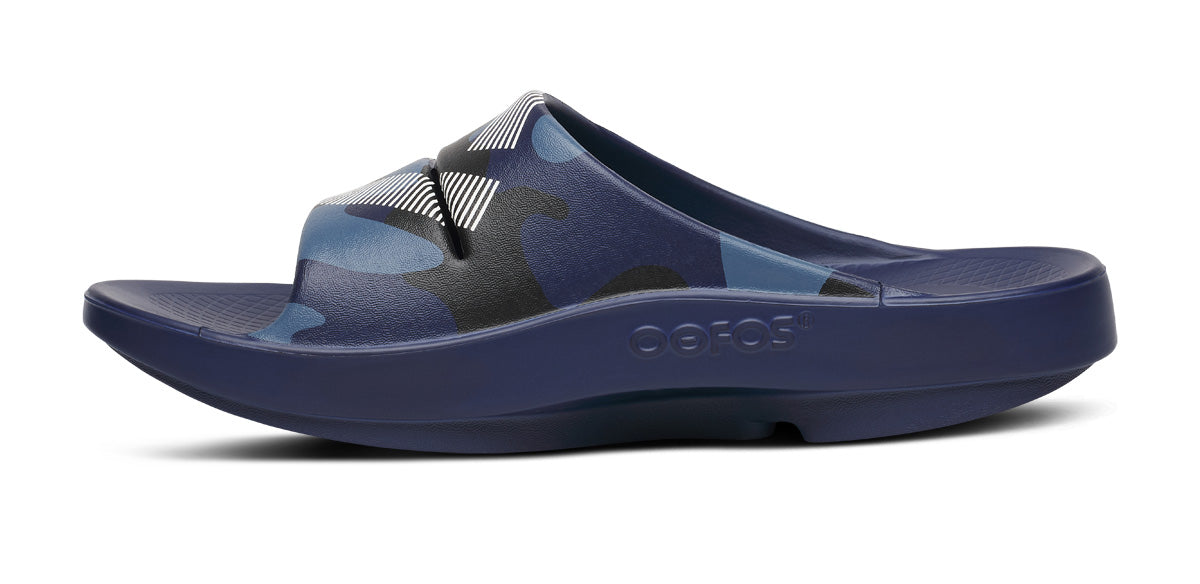 FJ X OOFOS Women's OOahh Sport Slide Sandal - Navy Camo - Image 4