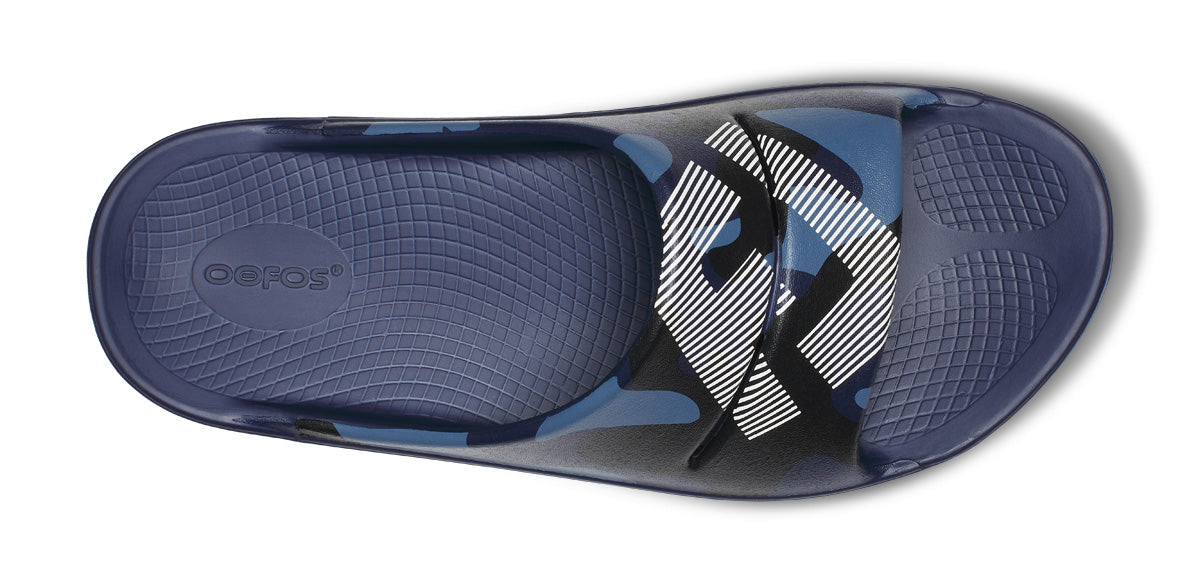 FJ X OOFOS Women's OOahh Sport Slide Sandal - Navy Camo - Image 6