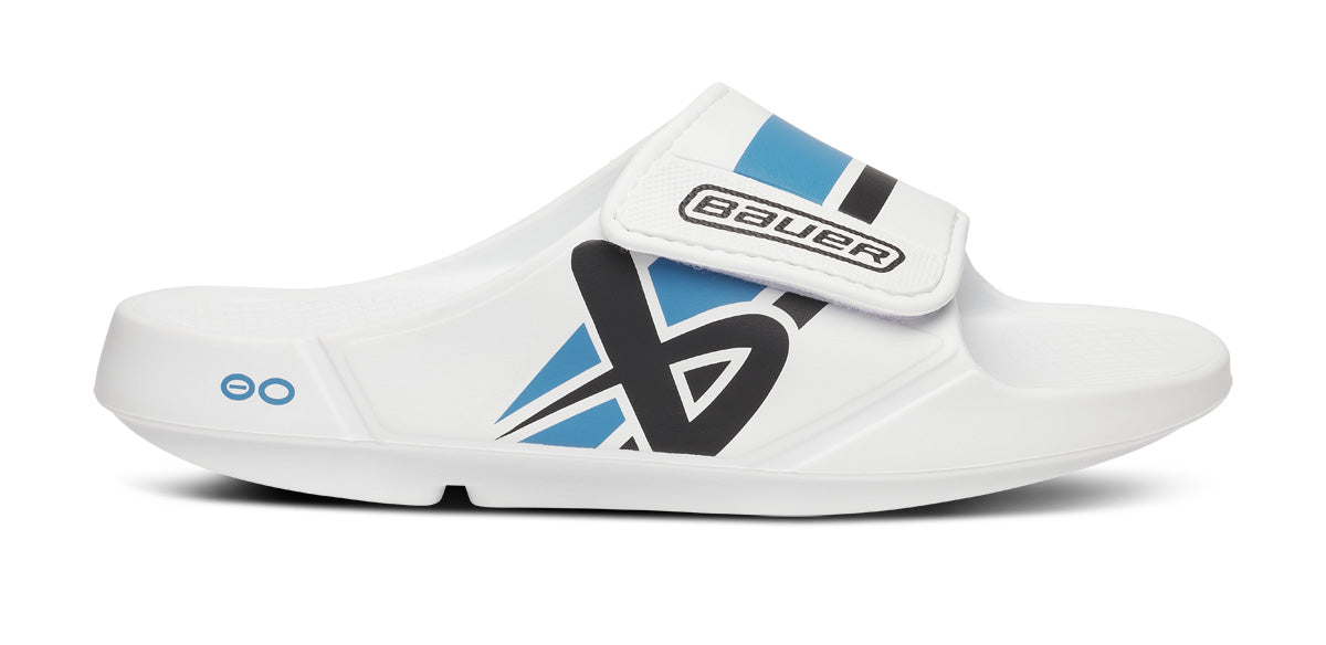 BAUER/OOFOS Men's OOahh Sport Flex Sandal – White - Image 2